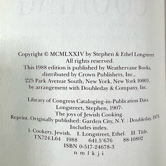 The Joy’s of Jewish Cooking by Stephen and Ethel Longstreet Hardcover - Picture 8 of 8
